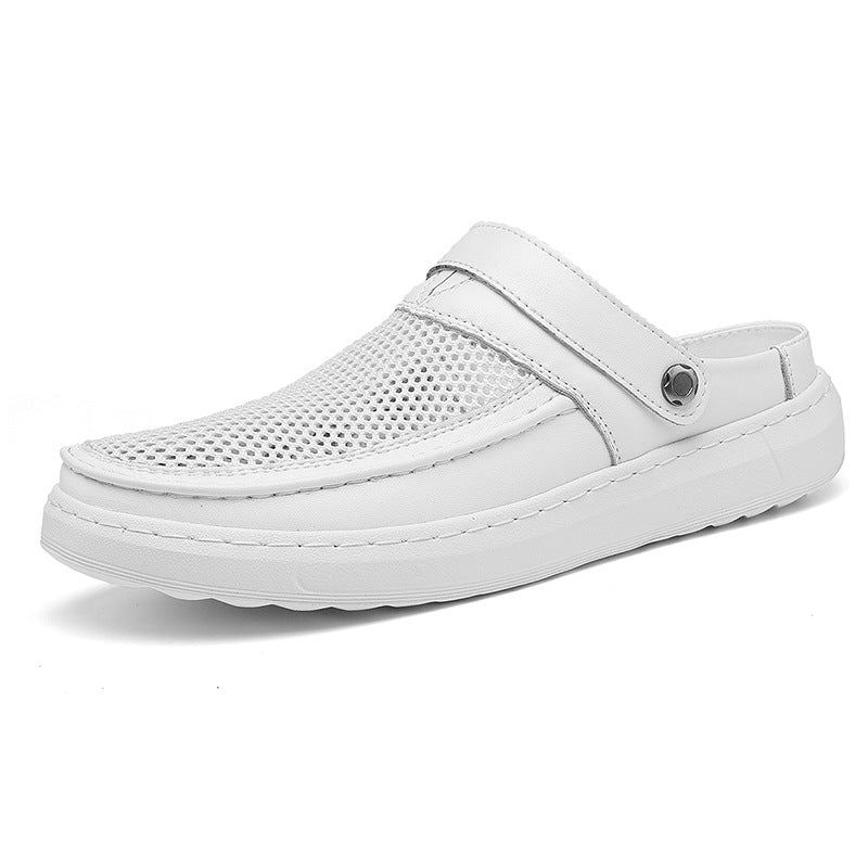 Sabots homme en maille perforée — bout fermé, talon ouvert — coloris