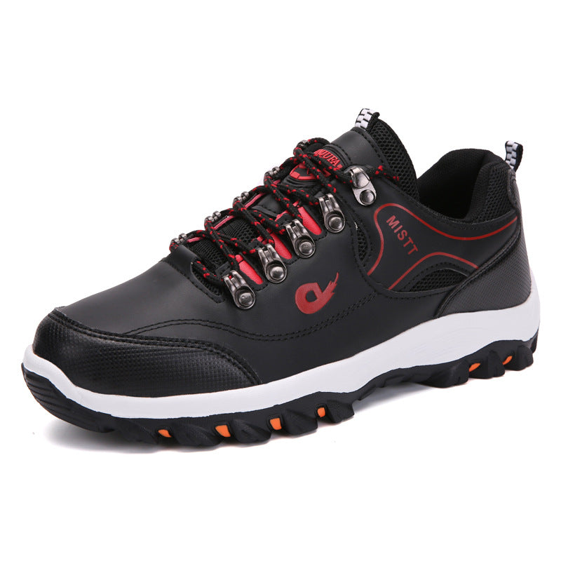 Chaussures de marche homme à lacets — semelle crantée, tige basse