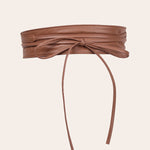 Ceinture large à nouer en simili, taille marquée — coloris