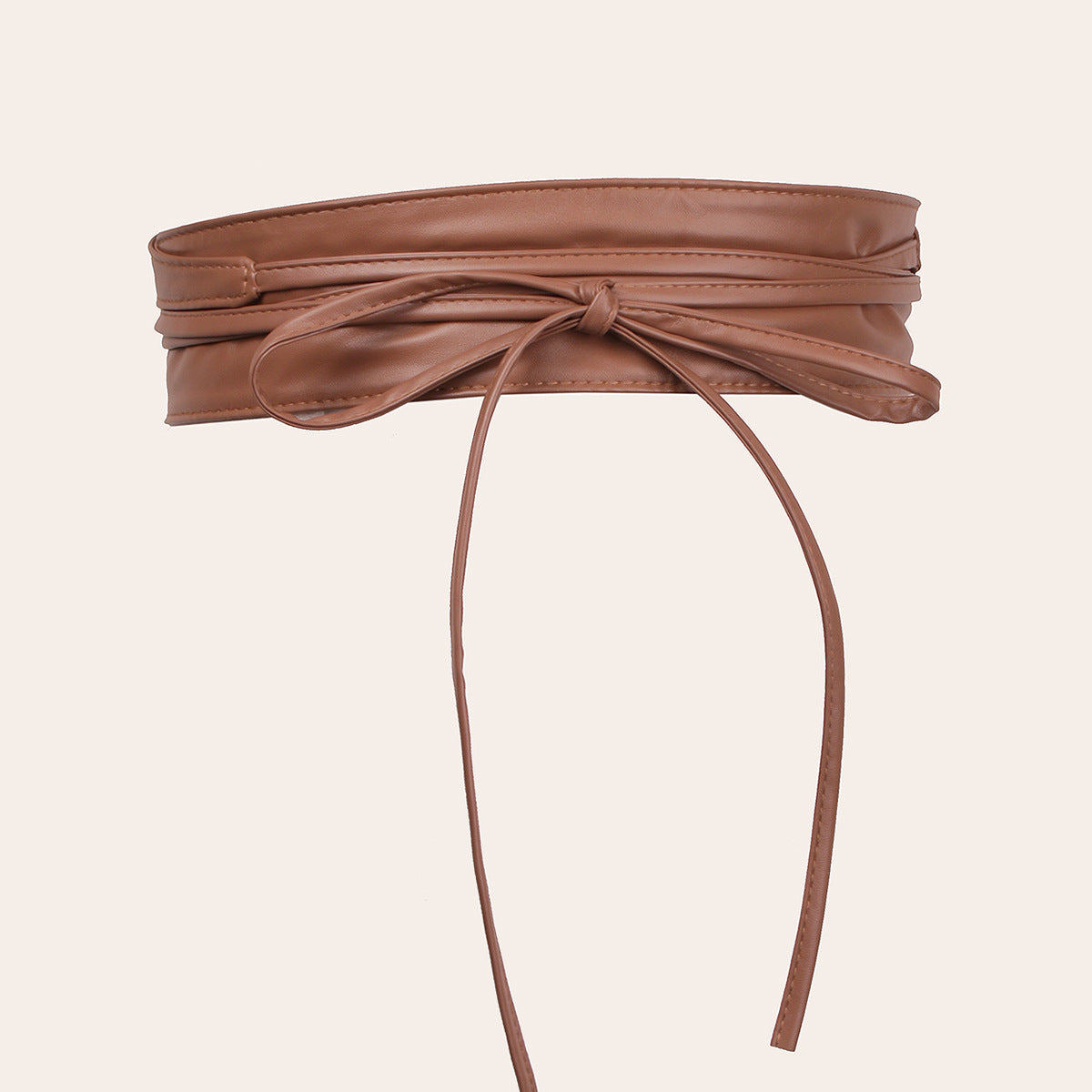 Ceinture large à nouer en simili, taille marquée — coloris