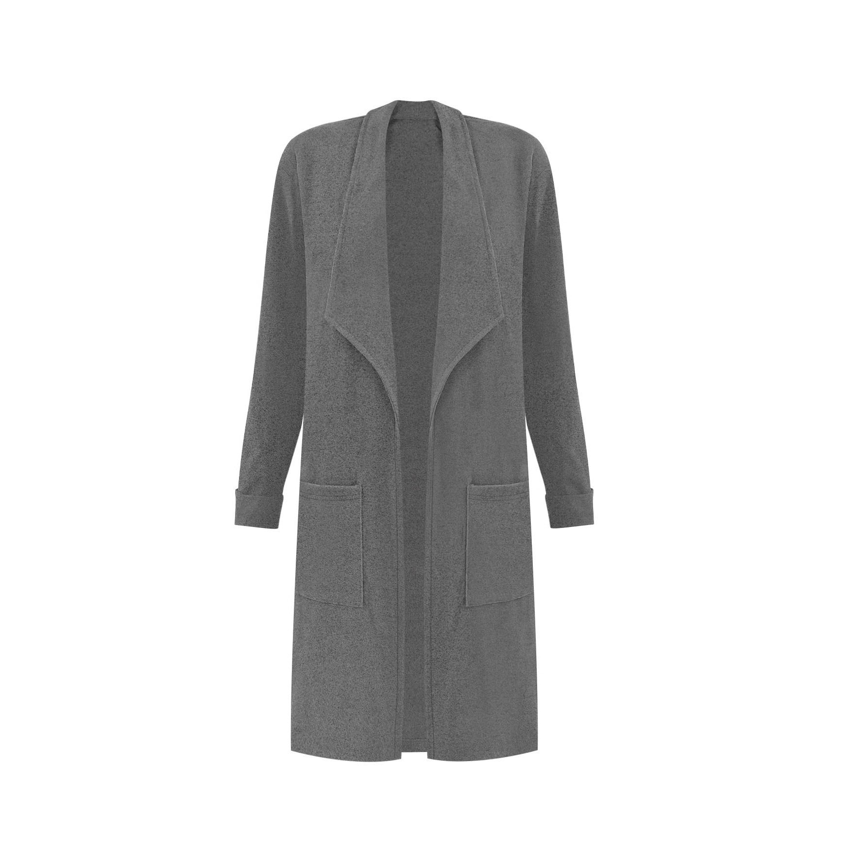 Manteau ouvert à col drapé, longueur mi-cuisse