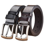 Ceinture homme en cuir — boucle à ardillon, gris ou café