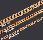 Chaîne homme maille facettée six faces — acier inoxydable, 51 à 80 cm
