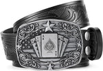 Ceinture homme en cuir gravé — motif western, pour jean — coloris