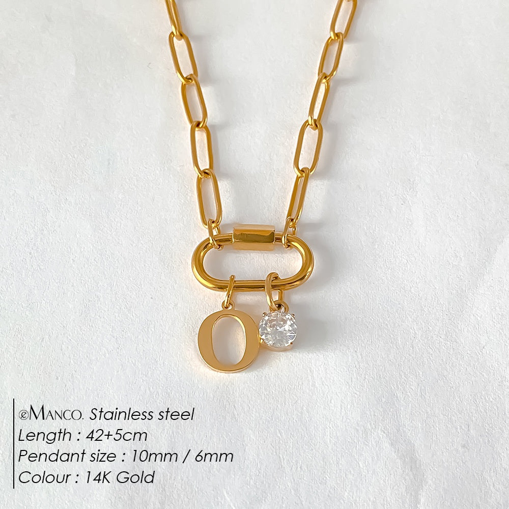 Collier lettre à personnaliser — initiale A à Z, acier inoxy — coloris