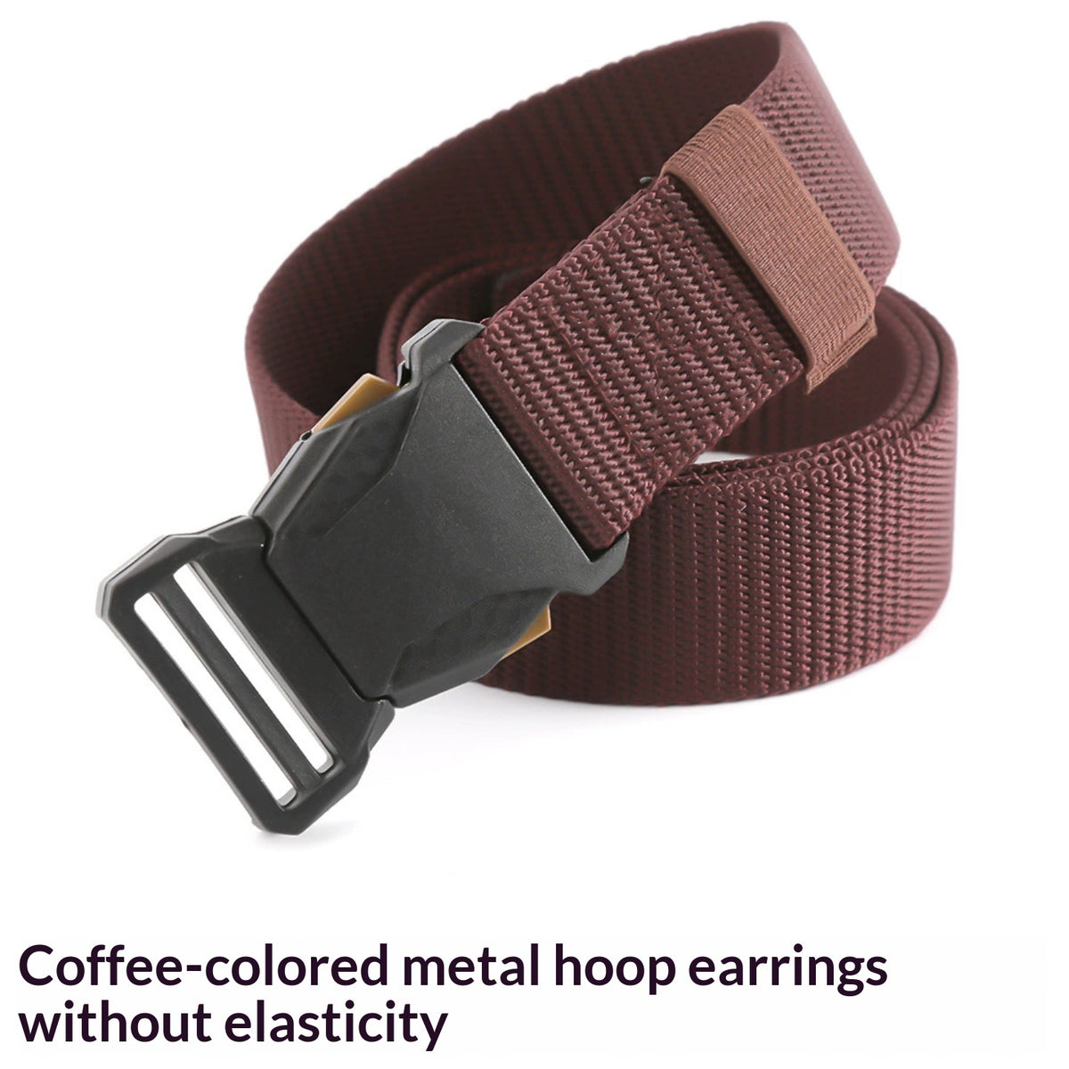 Ceinture homme en toile — boucle à cliquet, longueur ajustab — coloris