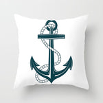 Housse de coussin à motifs marins, esprit méditerranéen