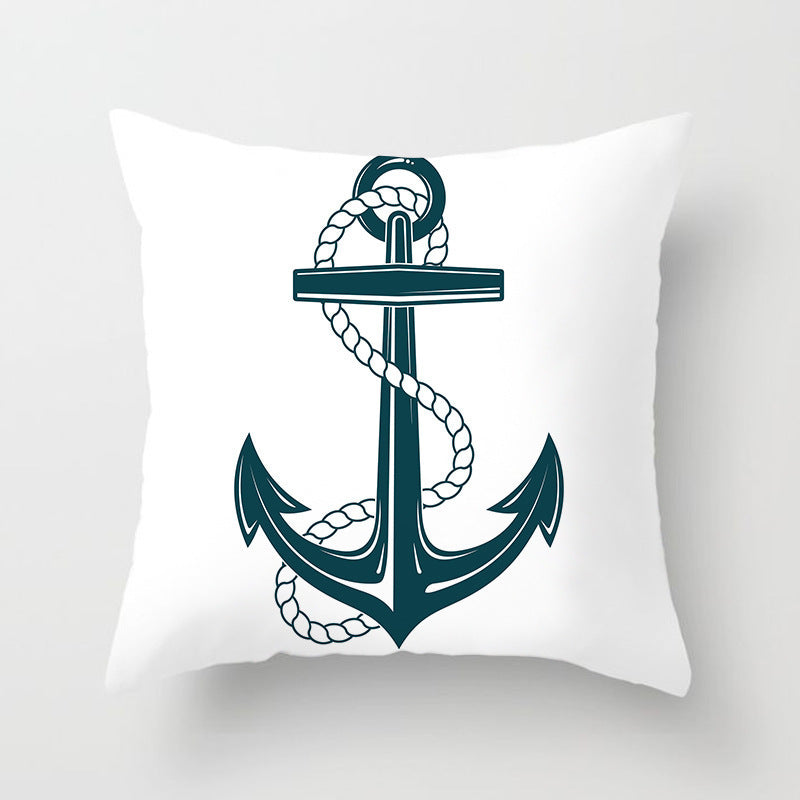 Housse de coussin à motifs marins, esprit méditerranéen