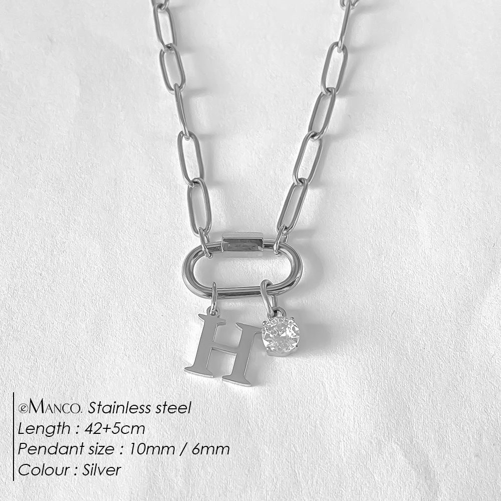 Collier lettre à personnaliser — initiale A à Z, acier inoxy — coloris