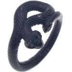 Bague homme serpent en acier inoxydable — enroulement sur le doigt