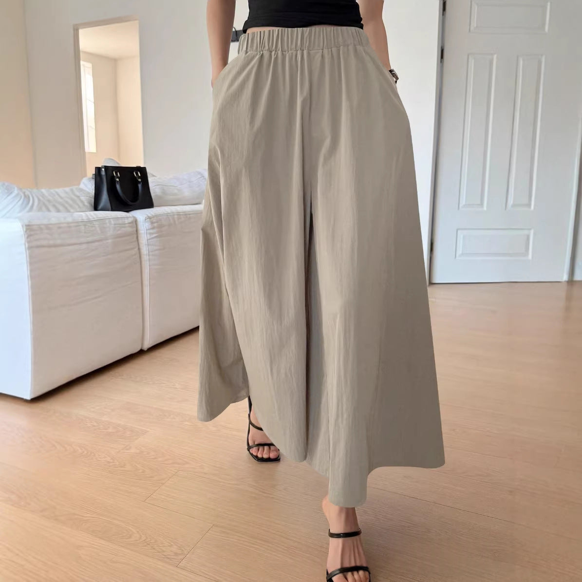 Pantalon jupe très large à taille élastique — tombé fluide