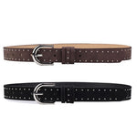 Ceinture femme cloutée à boucle argentée