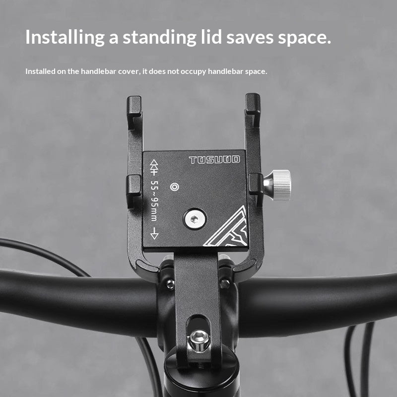 Support téléphone vélo en aluminium — verrou six griffes, 55 à 95 mm
