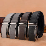 Ceinture homme à boucle automatique pleine, aspect grainé