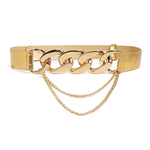 Ceinture élastique dorée à maillons et chaînettes