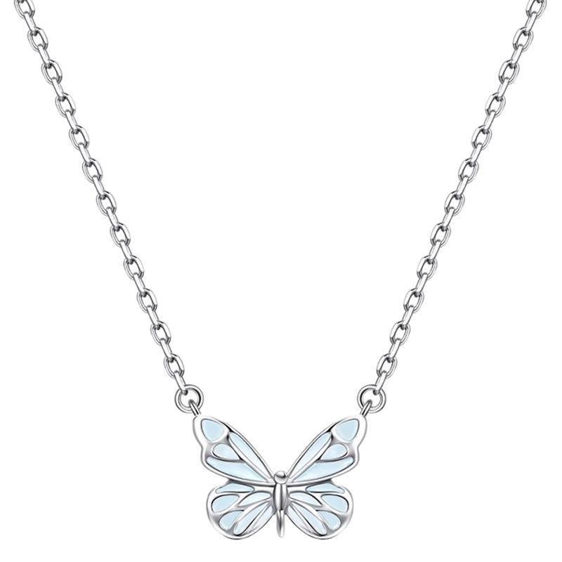 Papillon en argent 925 à émail phosphorescent — collier ou bracelet