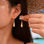 Boucles d’oreilles goutte à fermoir dormeuse — acier poli