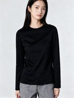Sous-pull noir en maille fine, encolure au choix