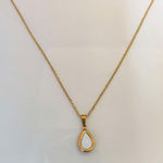 Collier pendentif acrylique serti sur acier inoxydable — 6 coloris, 5 g