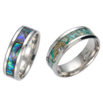Bague homme sertie de nacre — acier titane, 16 finitions