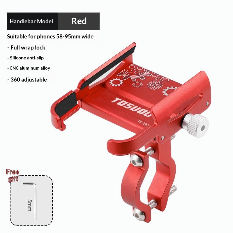 Support téléphone vélo en aluminium — verrou six griffes, 55 — coloris