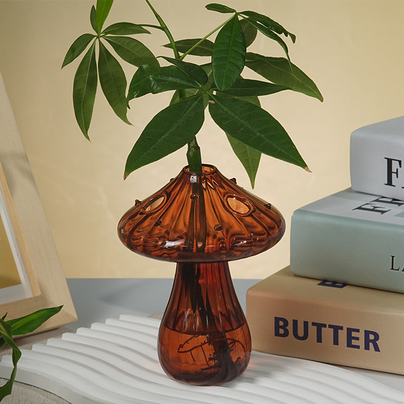 Vase champignon en verre borosilicate soufflé
