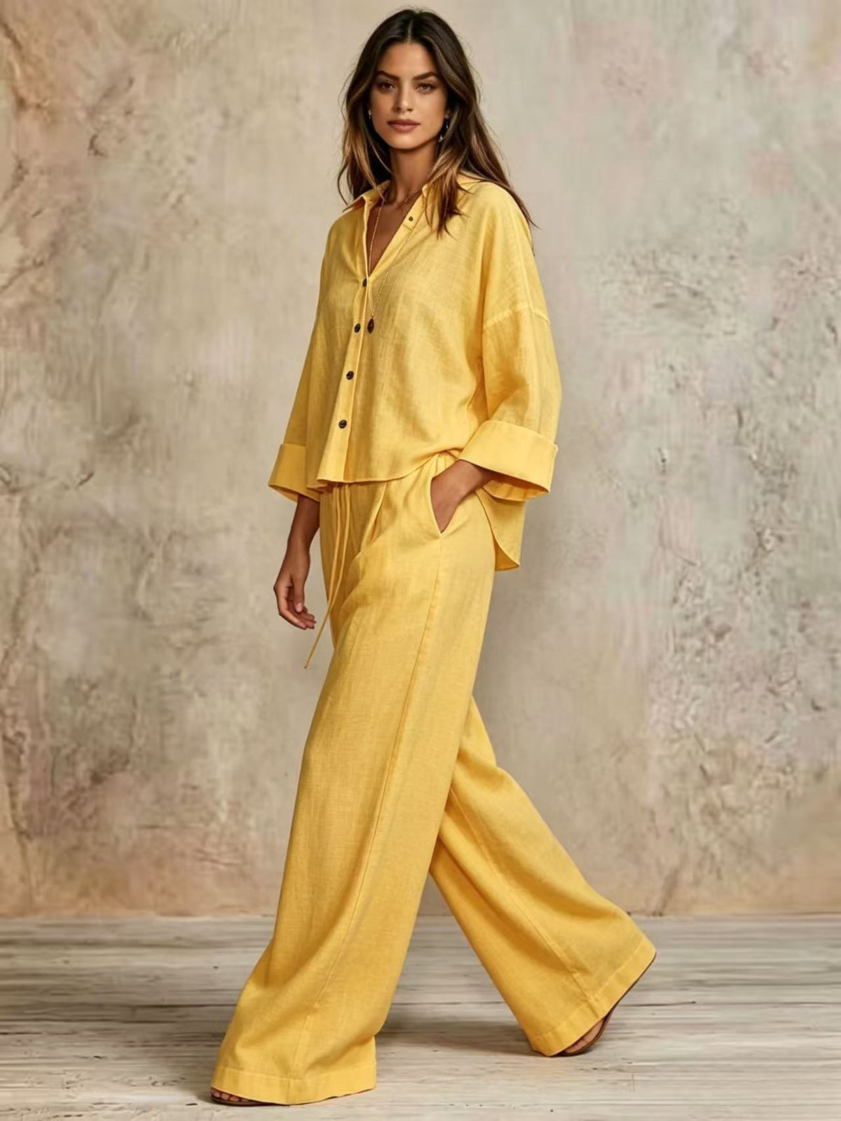 Ensemble 2 pièces — chemise ample et pantalon large
