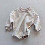 Combinaison bébé unie en coton — manches longues — coloris