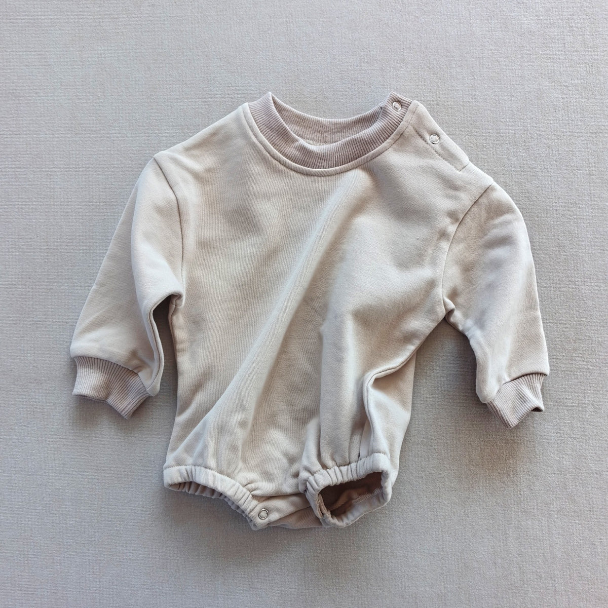Combinaison bébé unie en coton — manches longues — coloris