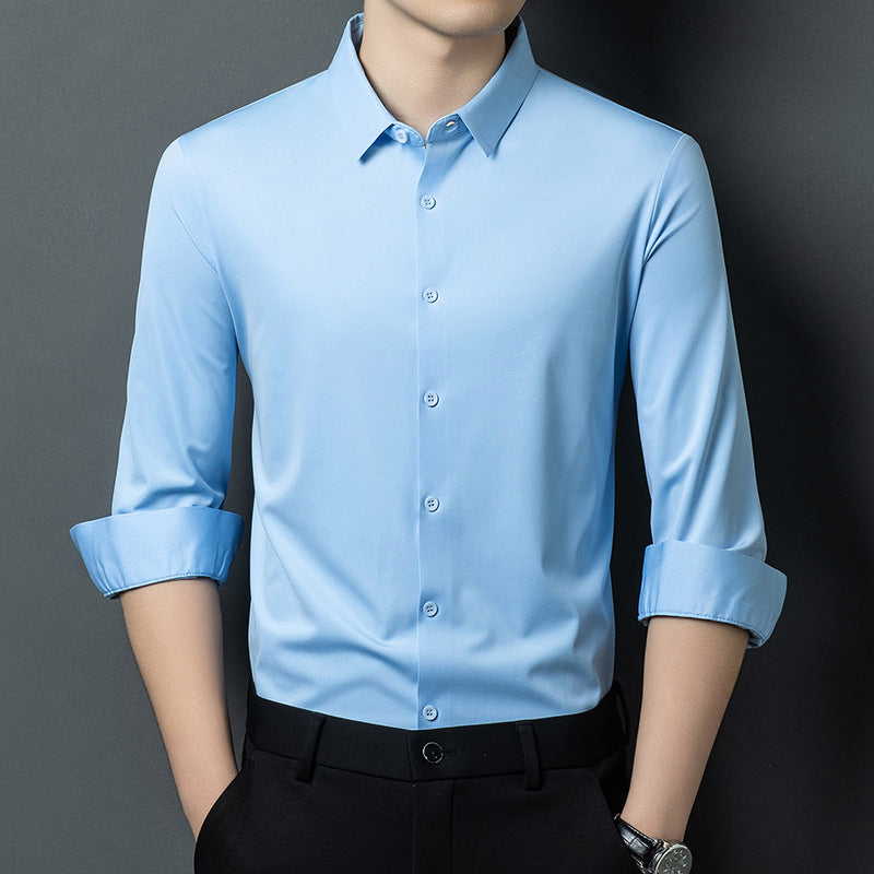 Chemise homme manches longues — fine, coupe droite
