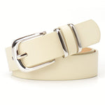 Ceinture femme à boucle argentée, coloris unis ou léopard