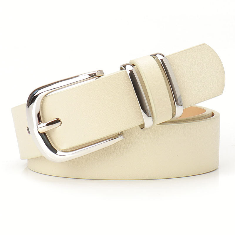 Ceinture femme à boucle argentée, coloris unis ou léopard