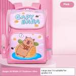 Cartable primaire à motif capybara — petit ou grand format — coloris
