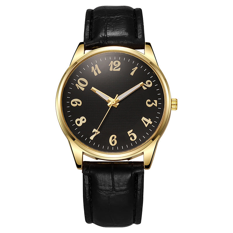Montre homme classique dorée à bracelet cuir — coloris