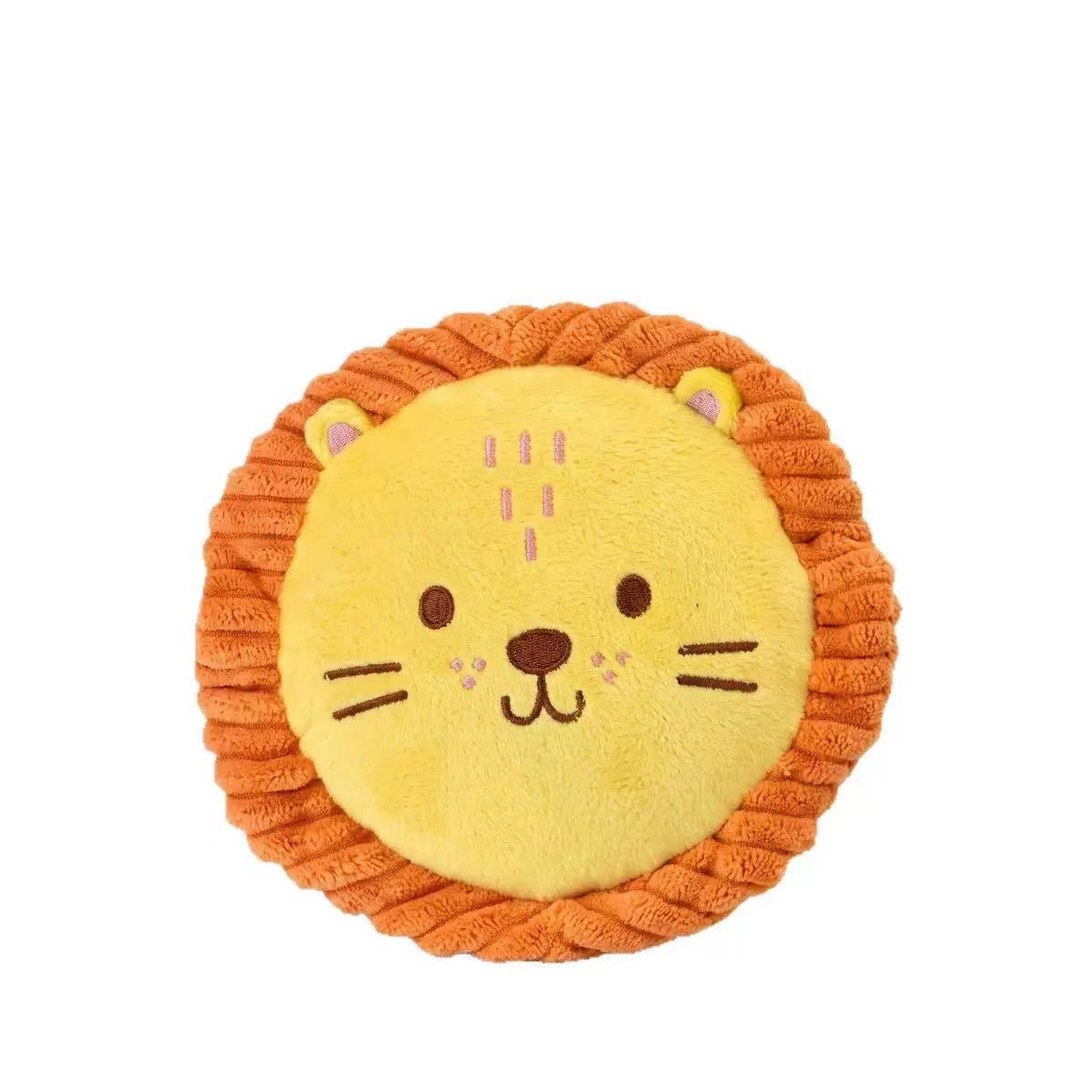 Disque en peluche pour chien — couineur et papier froissant