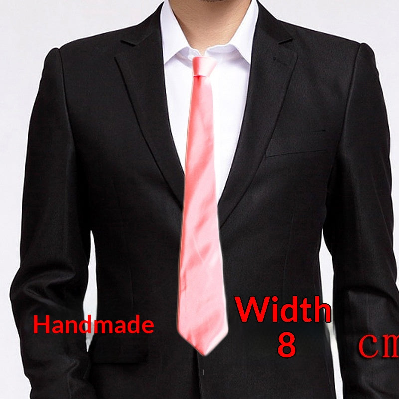 Cravate homme 8 cm — nouage main, coloris unis