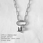 Collier lettre à personnaliser — initiale A à Z, acier inoxy — coloris