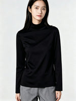 Sous-pull noir en maille fine, encolure au choix