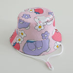 Bob bébé réversible en coton — jugulaire réglable — coloris