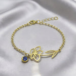 Bracelet fleur de naissance — les 12 mois, acier inoxydable