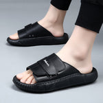 Sandales homme en cuir — semelle crantée, brides réglables