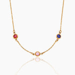 Collier pierre de naissance sur chaîne forçat — personnalisable, acier inoxydable