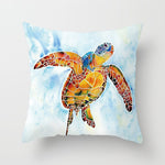 Housse de coussin à motifs marins, esprit méditerranéen — coloris
