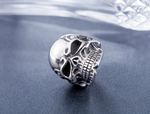 Bague homme motif tarot — acier titane moulé, plusieurs tailles