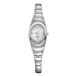 Montre femme fine sertie de strass, bracelet acier