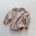 Combinaison bébé unie en coton — manches longues — coloris