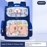 Cartable primaire à motif capybara — petit ou grand format — coloris