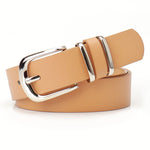 Ceinture femme à boucle argentée, coloris unis ou léopard — coloris