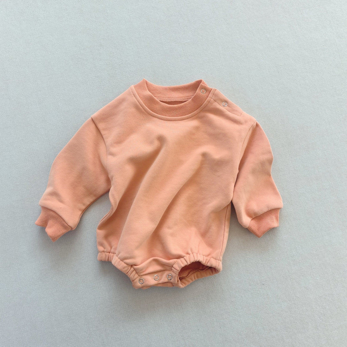 Combinaison bébé unie en coton — manches longues — coloris