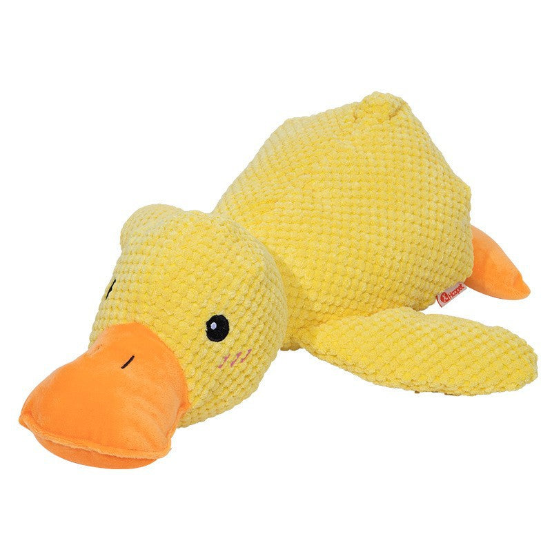 Canard en peluche gaufrée à couiner, trois tailles — coloris